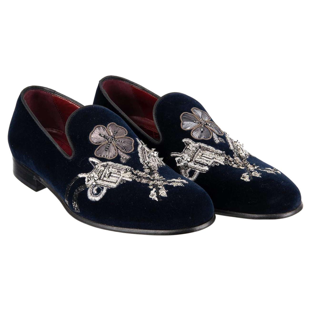 Dolce & Gabbana - Pistols and Flower Loafer MILANO Blue EUR 45 For Sale