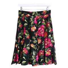 Dolce & Gabbana Rock mit plissiertem Rosendruck