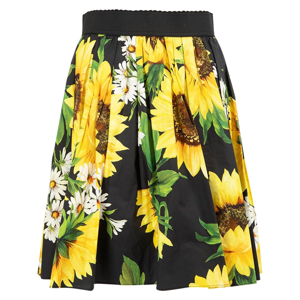 Dolce 
Gabbana Pleated Sunflower Print Skirt Size M