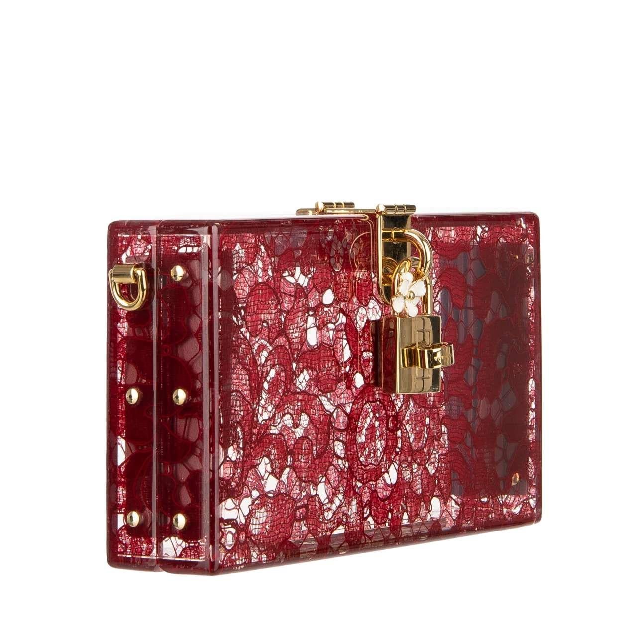 - Plexiglass clutch / evening bag DOLCE BOX from Rainbow collection with Taormina lace insert and decorative padlock by DOLCE & GABBANA - New with Tag, Authenticity Card and Dustbag - Former RRP: EUR 1.450 - MADE IN ITALY - Material: 90% Plexiglass
