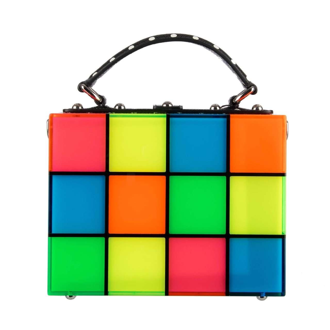 Women's Dolce & Gabbana Plexiglass LED Square Disco Lights Bag DOLCE BOX Multicolor For Sale