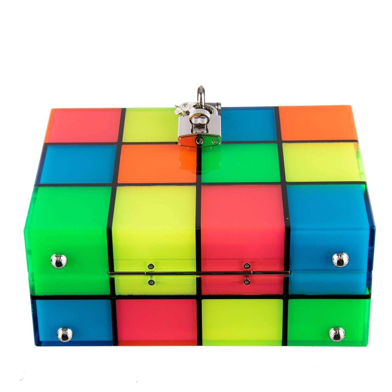Dolce & Gabbana Plexiglass LED Square Disco Lights Bag DOLCE BOX Multicolor For Sale 3