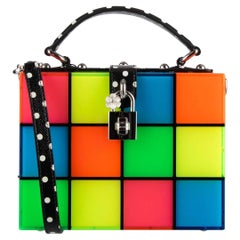 Dolce & Gabbana Quadratische Disco-Leuchten-Tasche DOLCE  Box aus Plexiglas, mehrfarbig