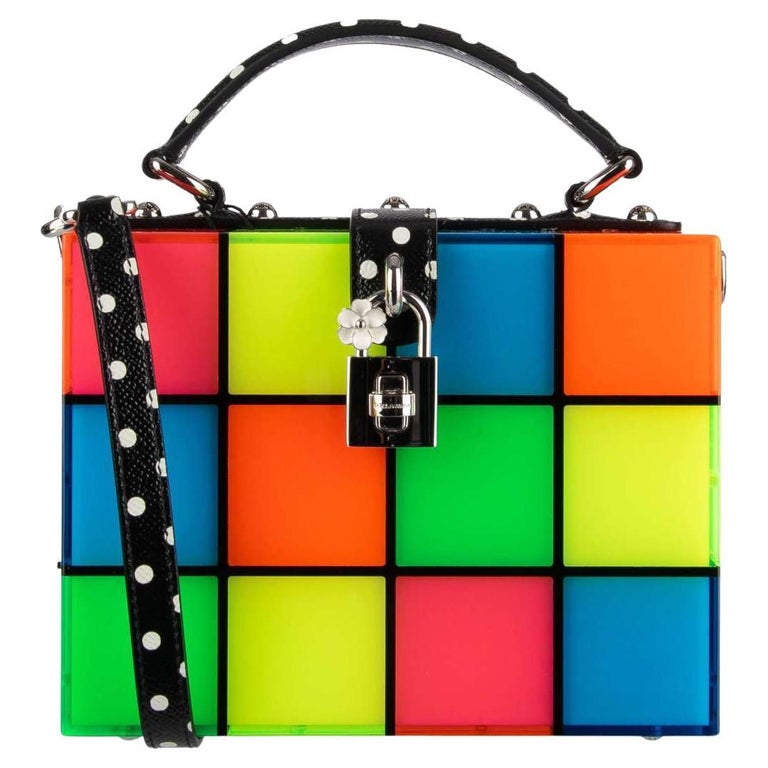Dolce and Gabbana - Sac en plexiglas LED carré Disco Lights - DOLCE BOX  Multicolore En vente sur 1stDibs
