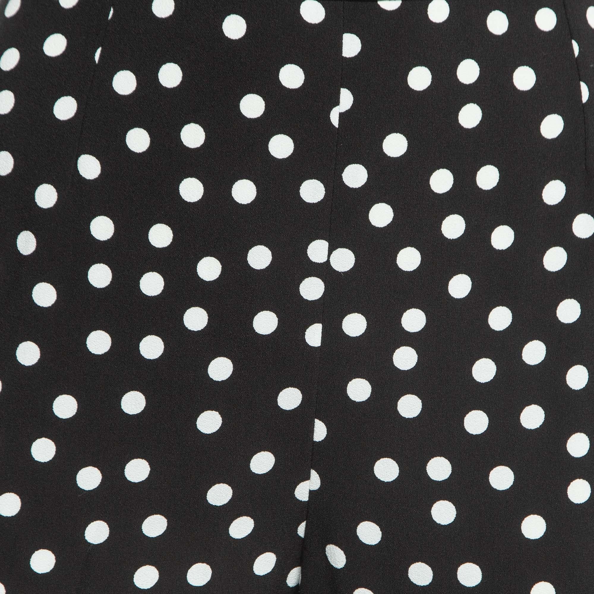Women's Dolce & Gabbana Polka Black Dot Crepe Trousers XL