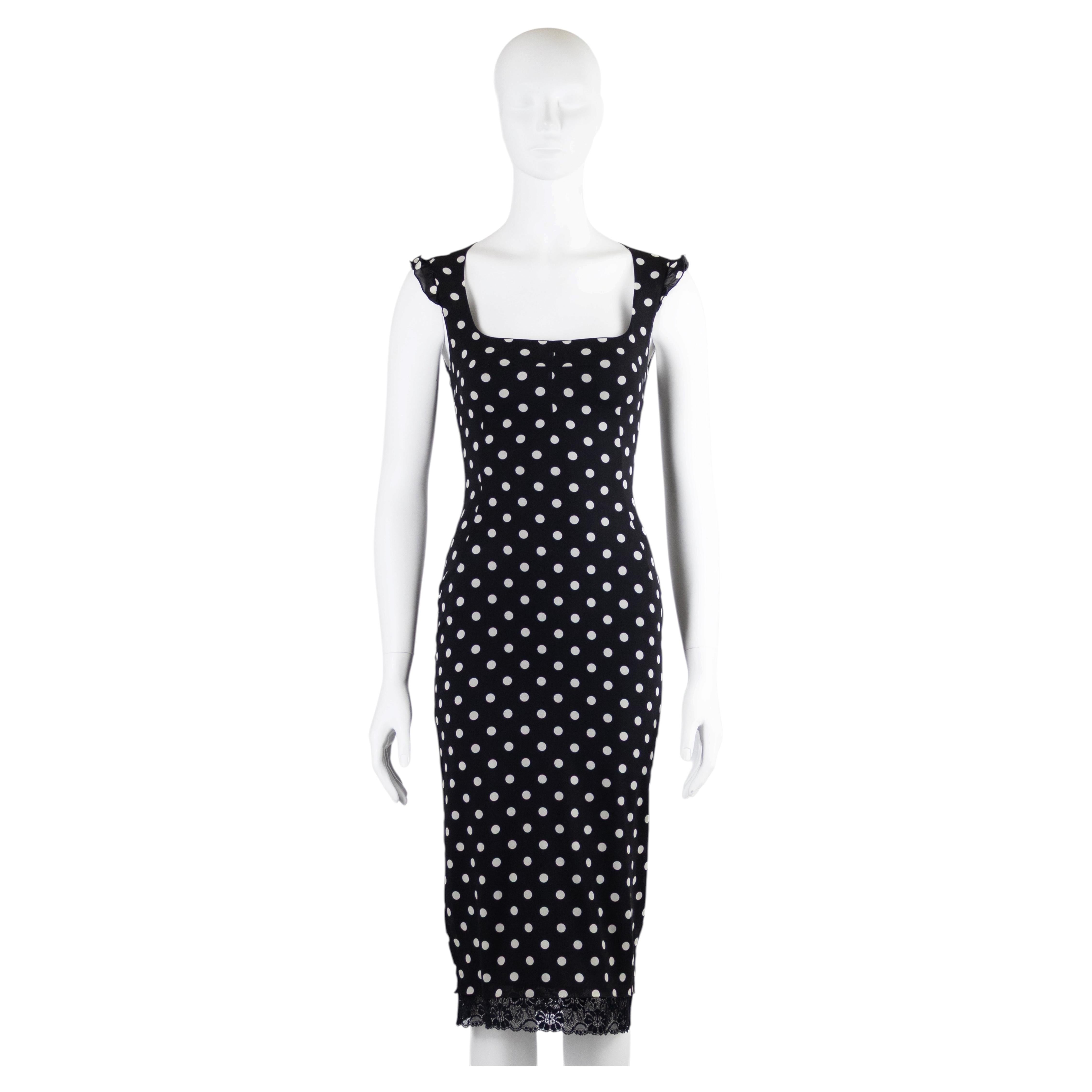Silk Polka dot dress by Marilyn Moore For Sale at 1stDibs