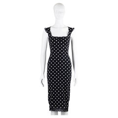 Dolce & Gabbana Polka Dot Lace-Hem Midi Dress 1990s