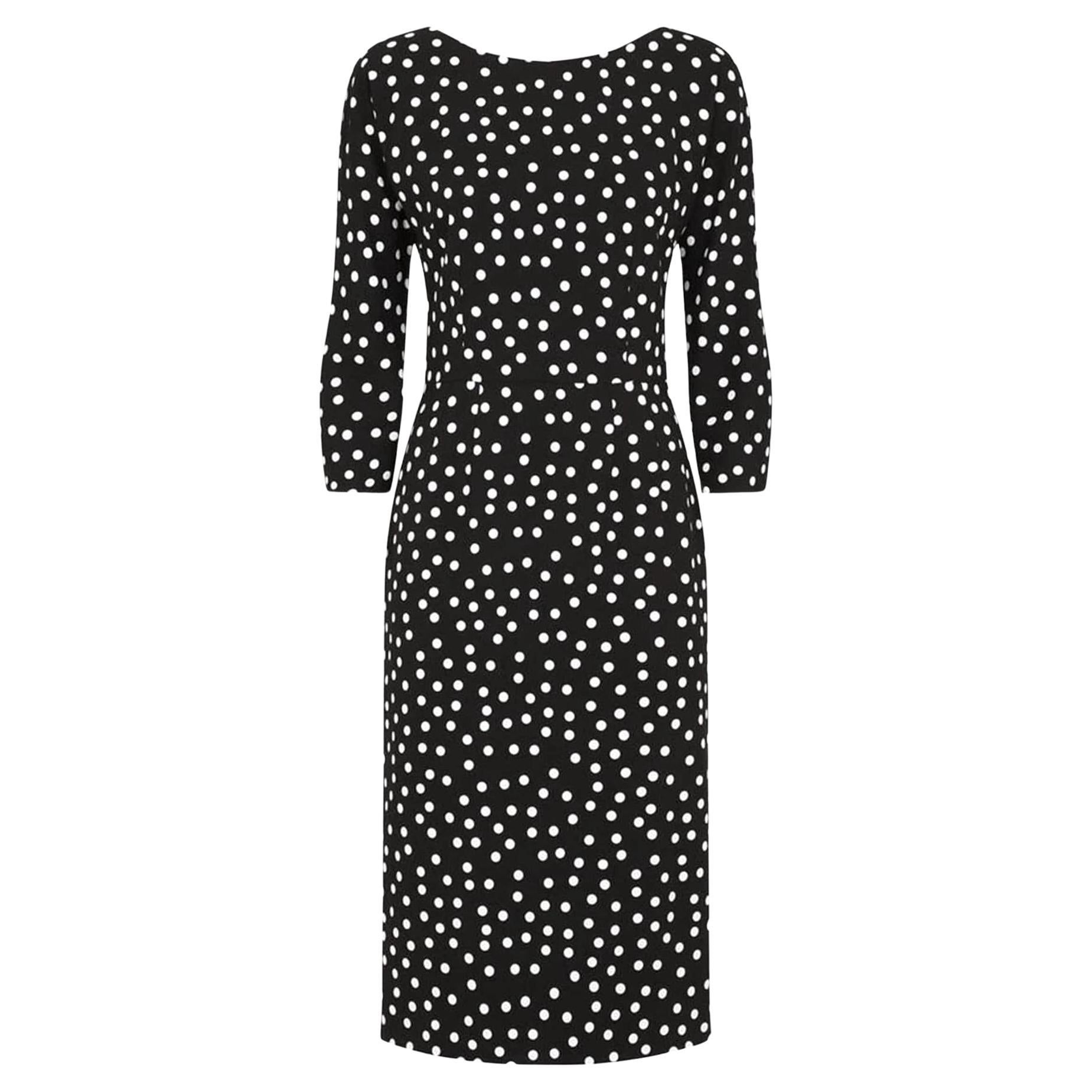 Vestido tubo estampado de lunares Dolce & Gabbana en venta