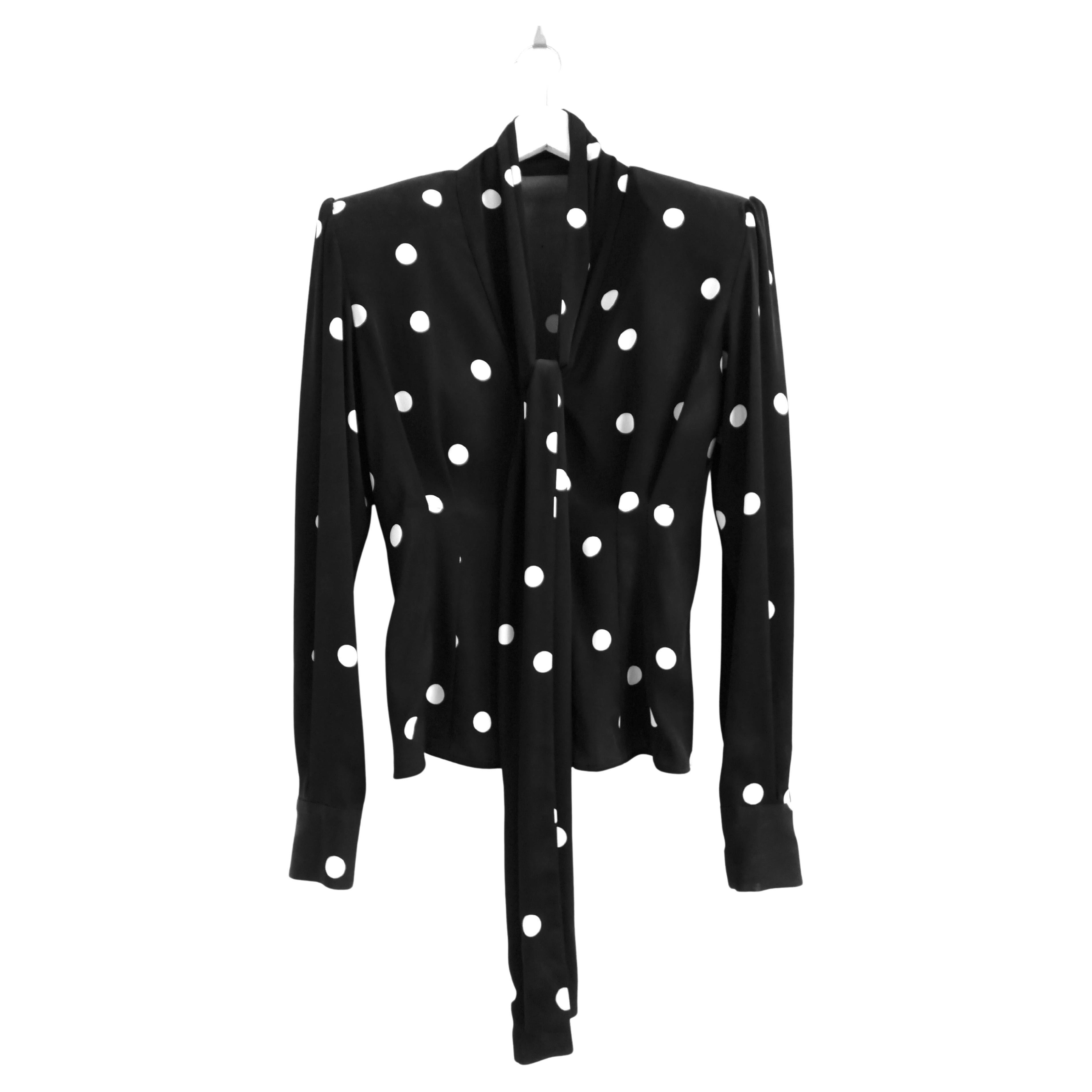 Dolce & Gabbana - Camicetta con fiocco a pois in vendita