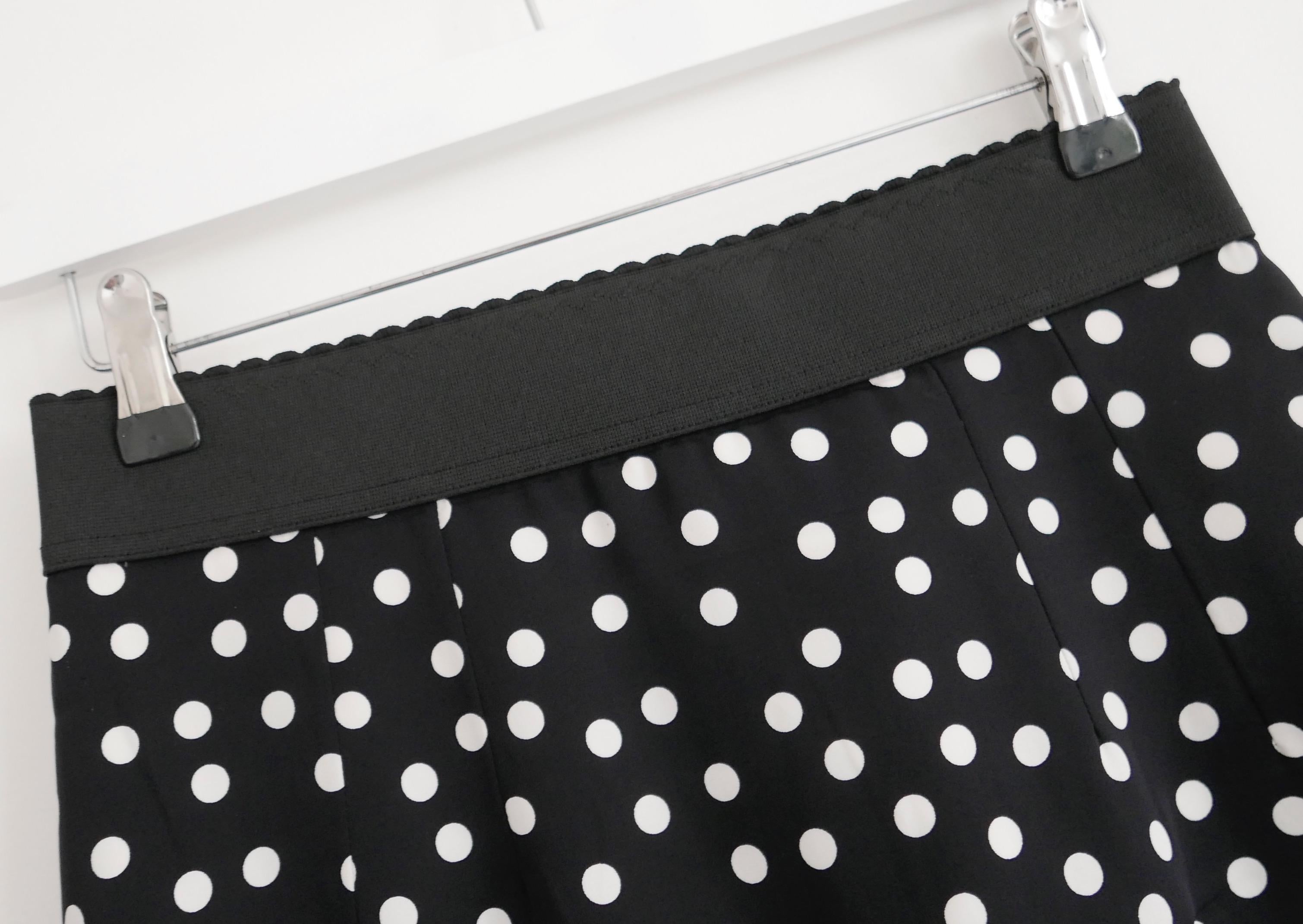 Falda de seda de lunares Dolce & Gabbana Negro en venta