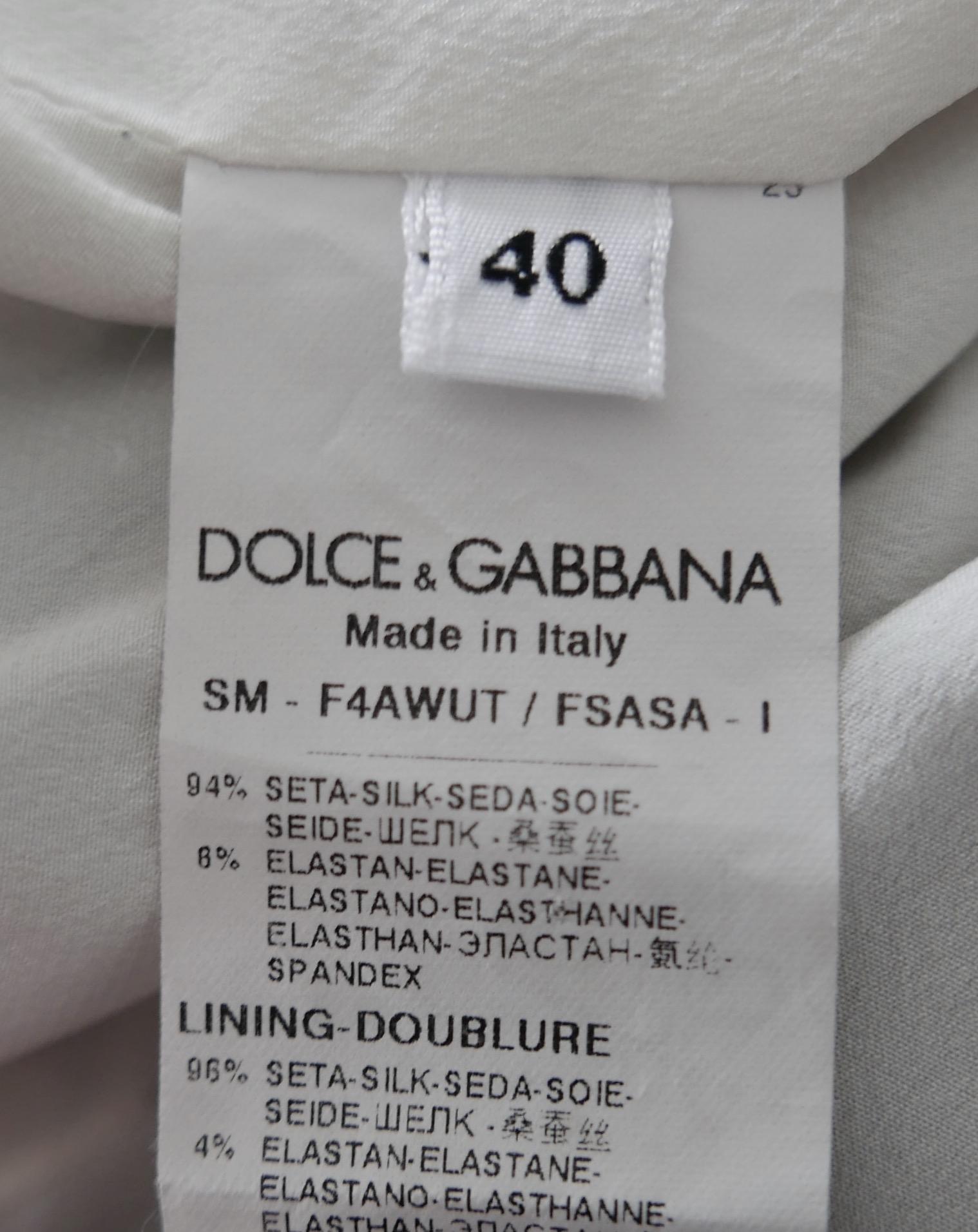 Dolce & Gabbana Polka Dot Silk Skirt For Sale 3