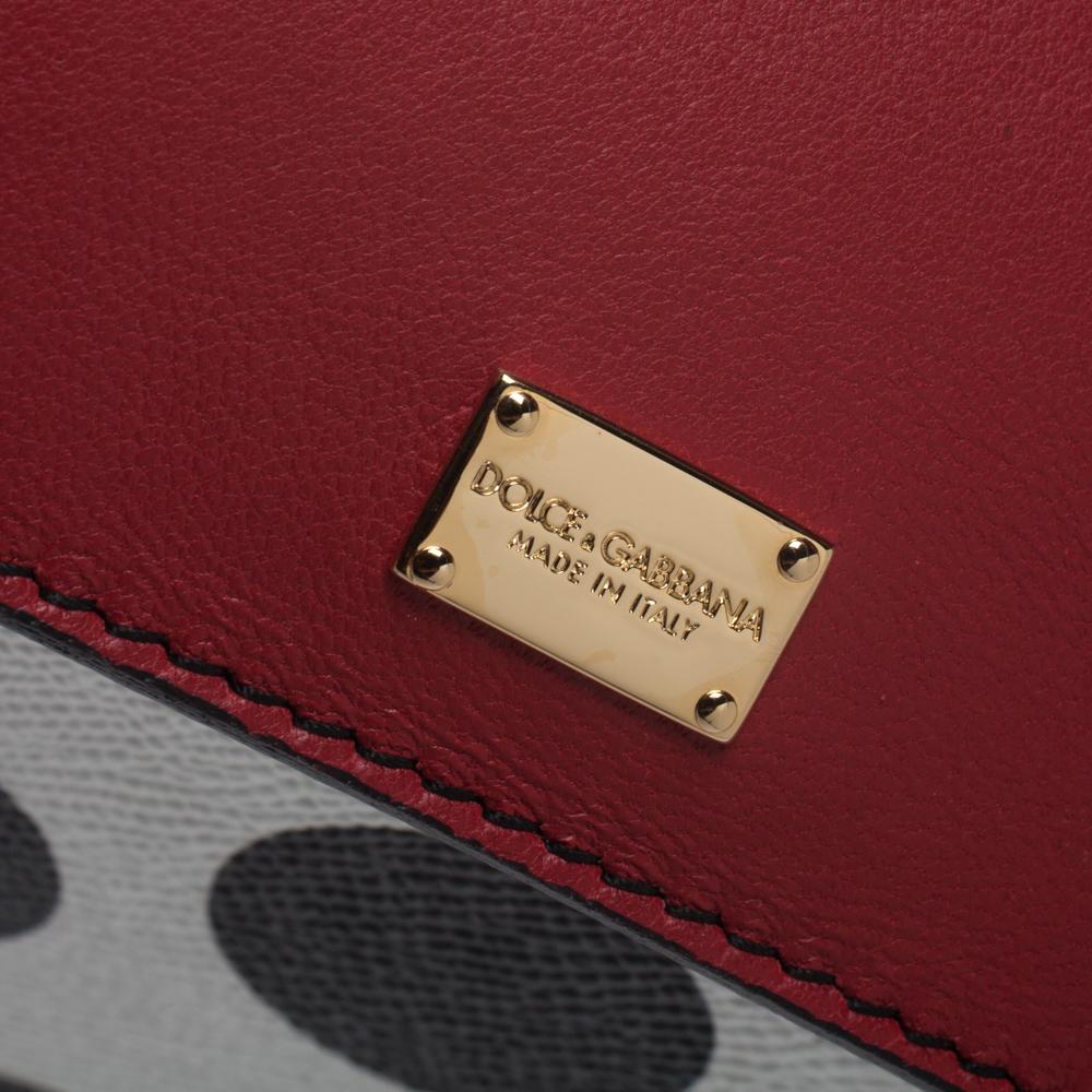 Dolce & Gabbana Polka Dots Leder Cut Out Medium Miss Sicily Top Handle Bag im Zustand „Hervorragend“ in Dubai, Al Qouz 2