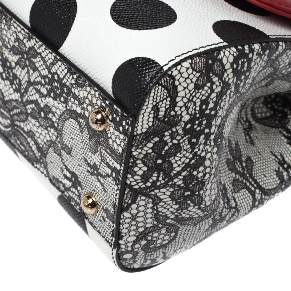 Dolce & Gabbana Polka Dots Leder Cut Out Medium Miss Sicily Top Handle Bag 3