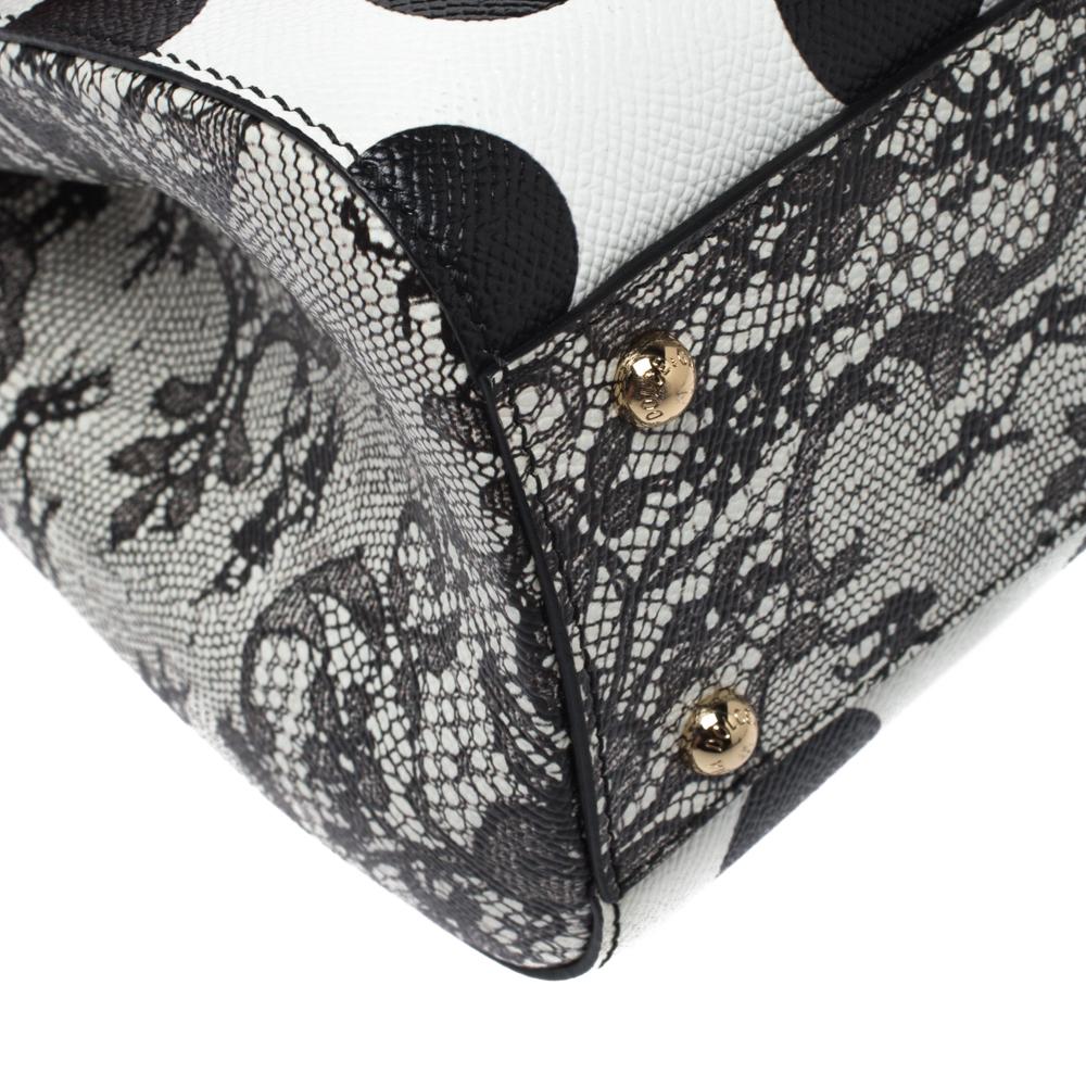 Dolce & Gabbana Polka Dots Leder Cut Out Medium Miss Sicily Top Handle Bag 4