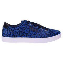 Dolce & Gabbana - Pony Fur Sneaker LONDON Leopard Blue EUR 42.5