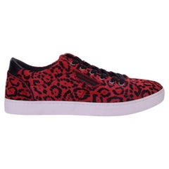 Dolce & Gabbana - Pony Fur Sneaker LONDON Leopard Red EUR 43