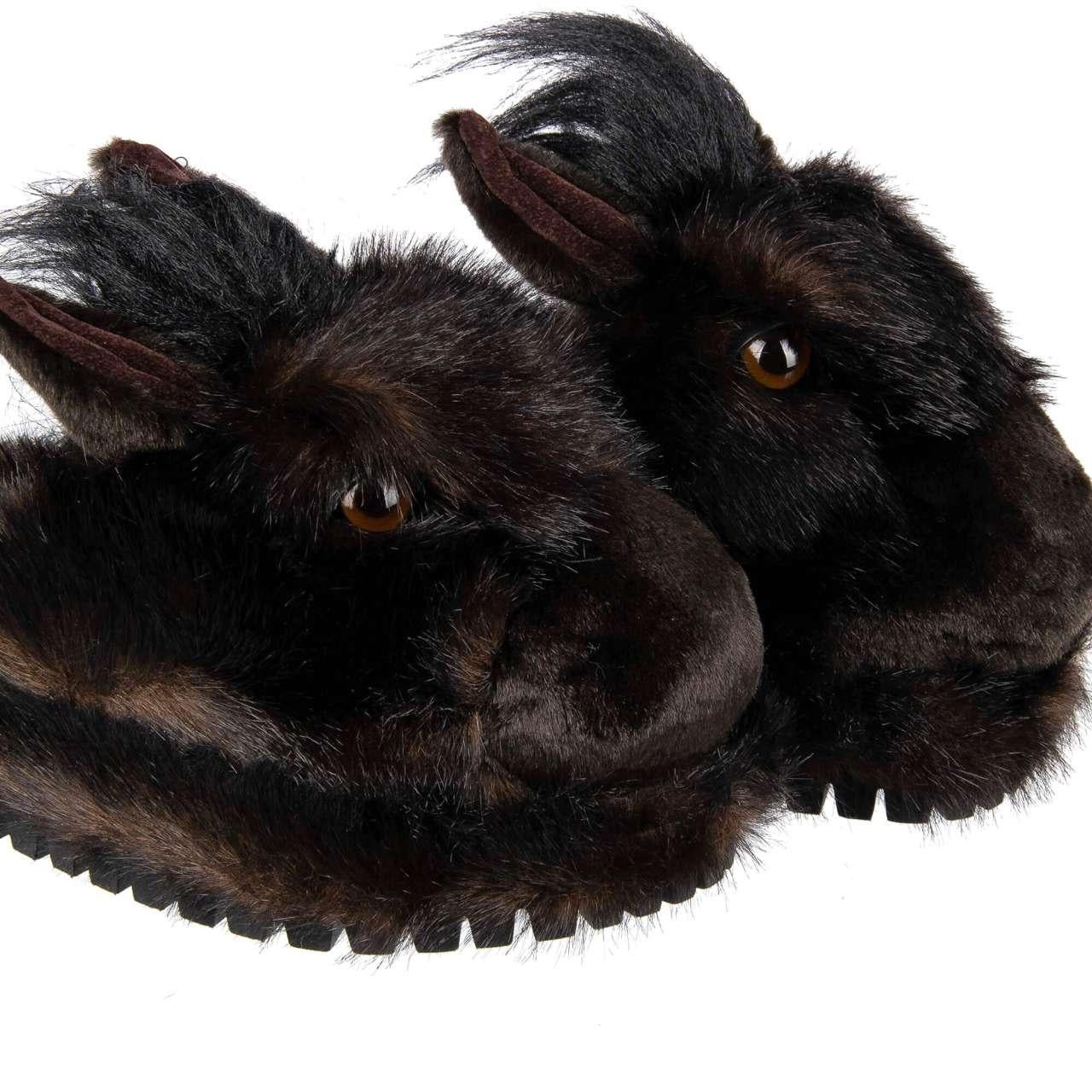 Dolce & Gabbana Pony Horse Faux Fur Shoes Slipper SAINT BARTH Brown 42 UK 8 US 9 3