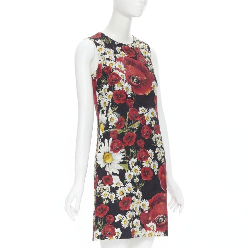 DOLCE GABBANA Poppy Daisy floral print jacquard mini sheath dress IT36 XS
Reference: TGAS/B01460
Brand: Dolce Gabbana
Designer: Domenico Dolce and Stefano Gabbana
Model: Poppy daisy jacquard dress
Material: Cotton, Silk
Color: Black, Red
Pattern: