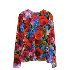 Dolce & Gabbana Poppy Print Silk Top