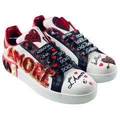 Dolce & Gabbana Portofino Amore e
Belezza embellished trainers sneakers shoes