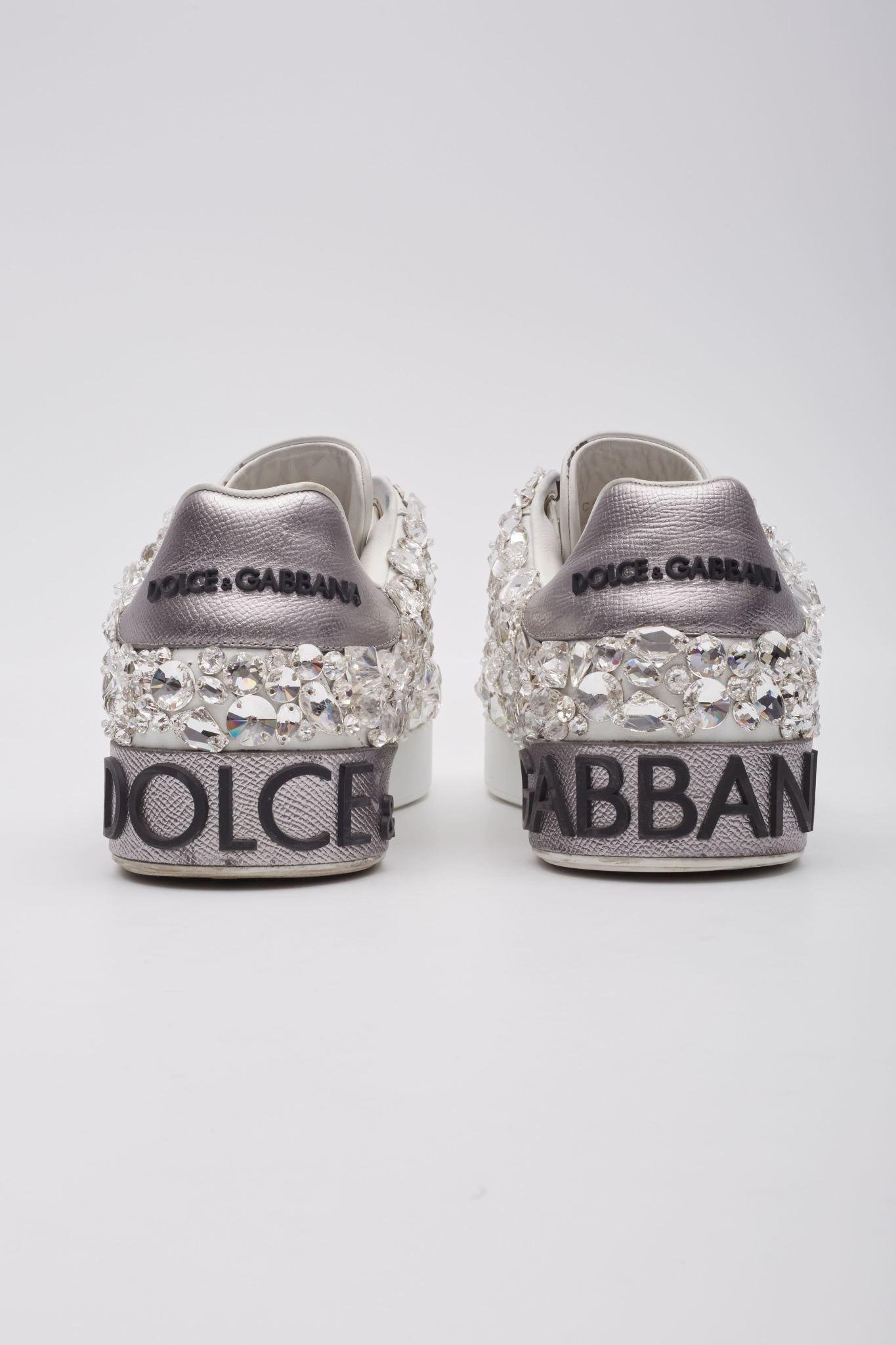 Men's Dolce & Gabbana Portofino Crystal Sneakers (Us 10) For Sale