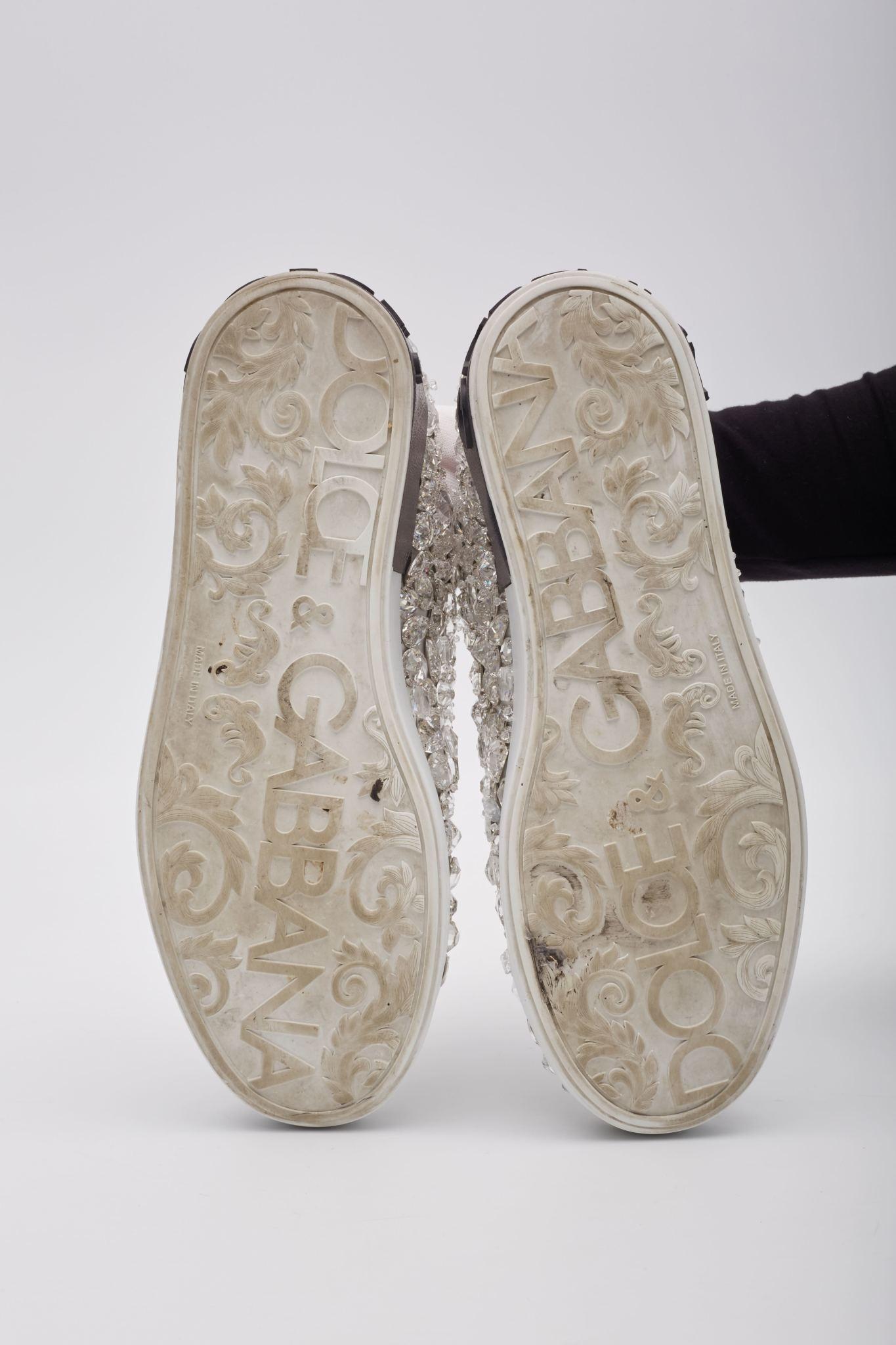 Dolce & Gabbana Portofino Crystal Sneakers (Us 10) For Sale 1