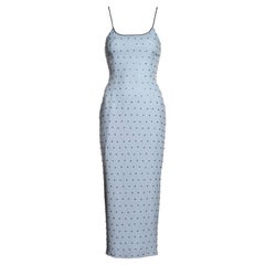 Dolce & Gabbana powder blue crepe evening dress adorned with crystals, ss 1995