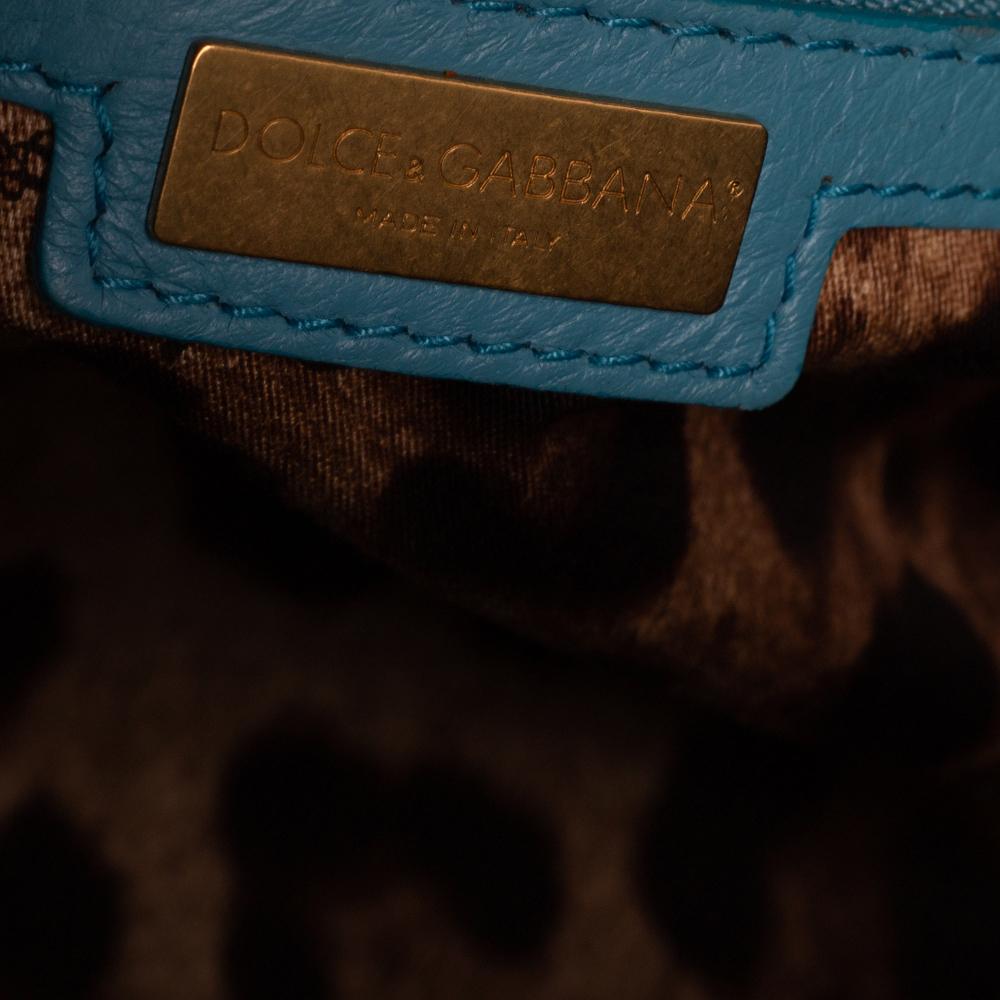Dolce & Gabbana Powder Blue Leather Padlock Bag 3