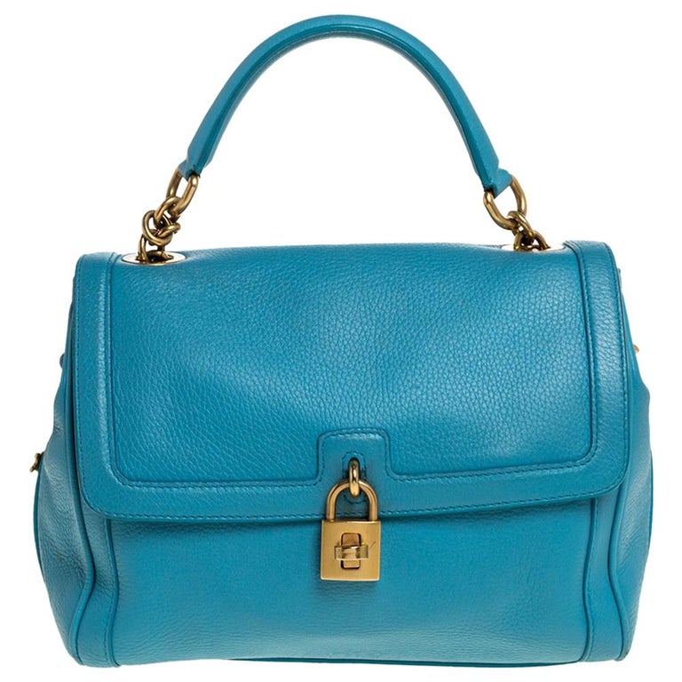 Dolce and Gabbana Powder Blue Leather Padlock Bag at 1stDibs