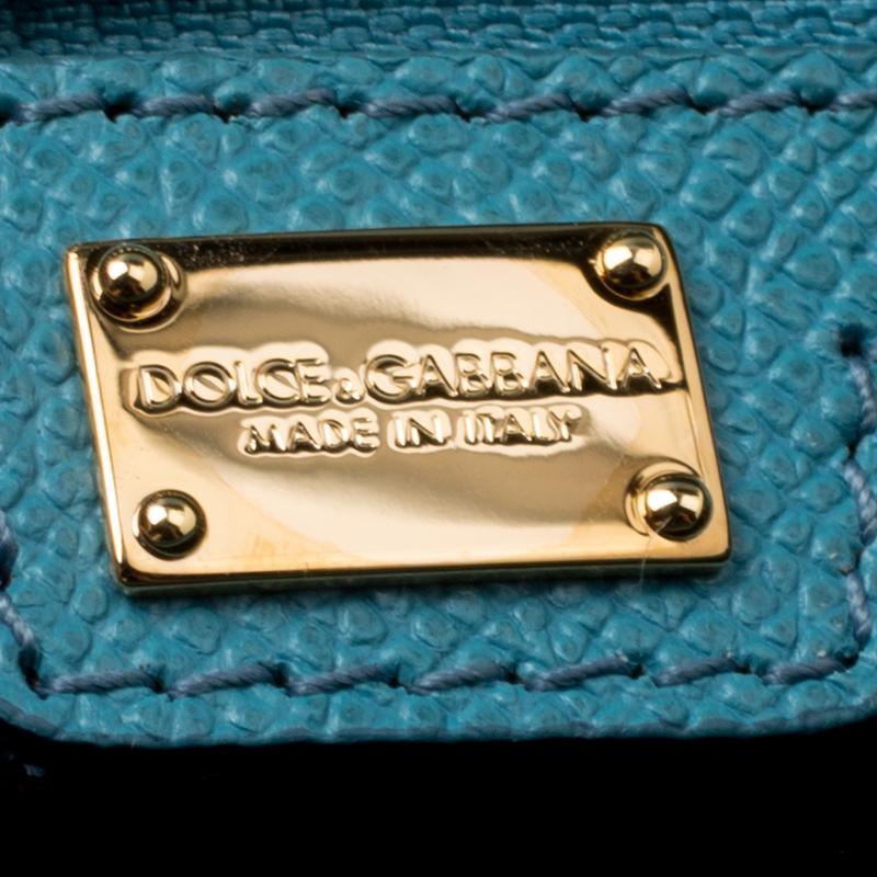 Dolce & Gabbana Powder Blue Leather Padlock Shoulder Bag 1