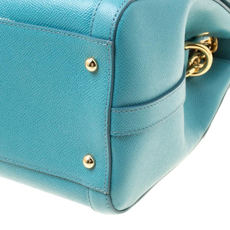Dolce & Gabbana Powder Blue Leather Padlock Shoulder Bag 3
