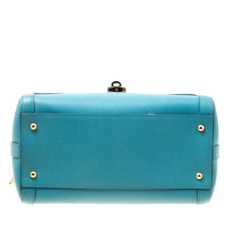 Dolce & Gabbana Powder Blue Leather Padlock Shoulder Bag 5