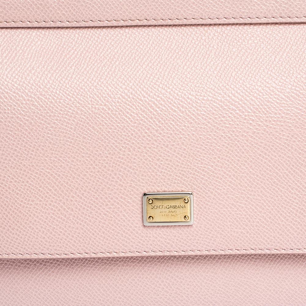 Dolce & Gabbana Powder Pink Verschönertes Leder Kleine Miss Sicily Top Handle Tasche 6