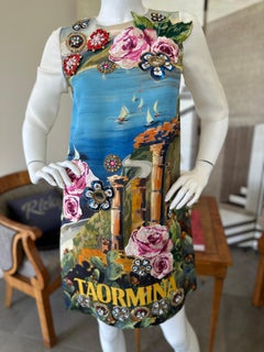 Dolce & Gabbana Primavera 2016 "Taormina" Jeweled Silk Shift Dress