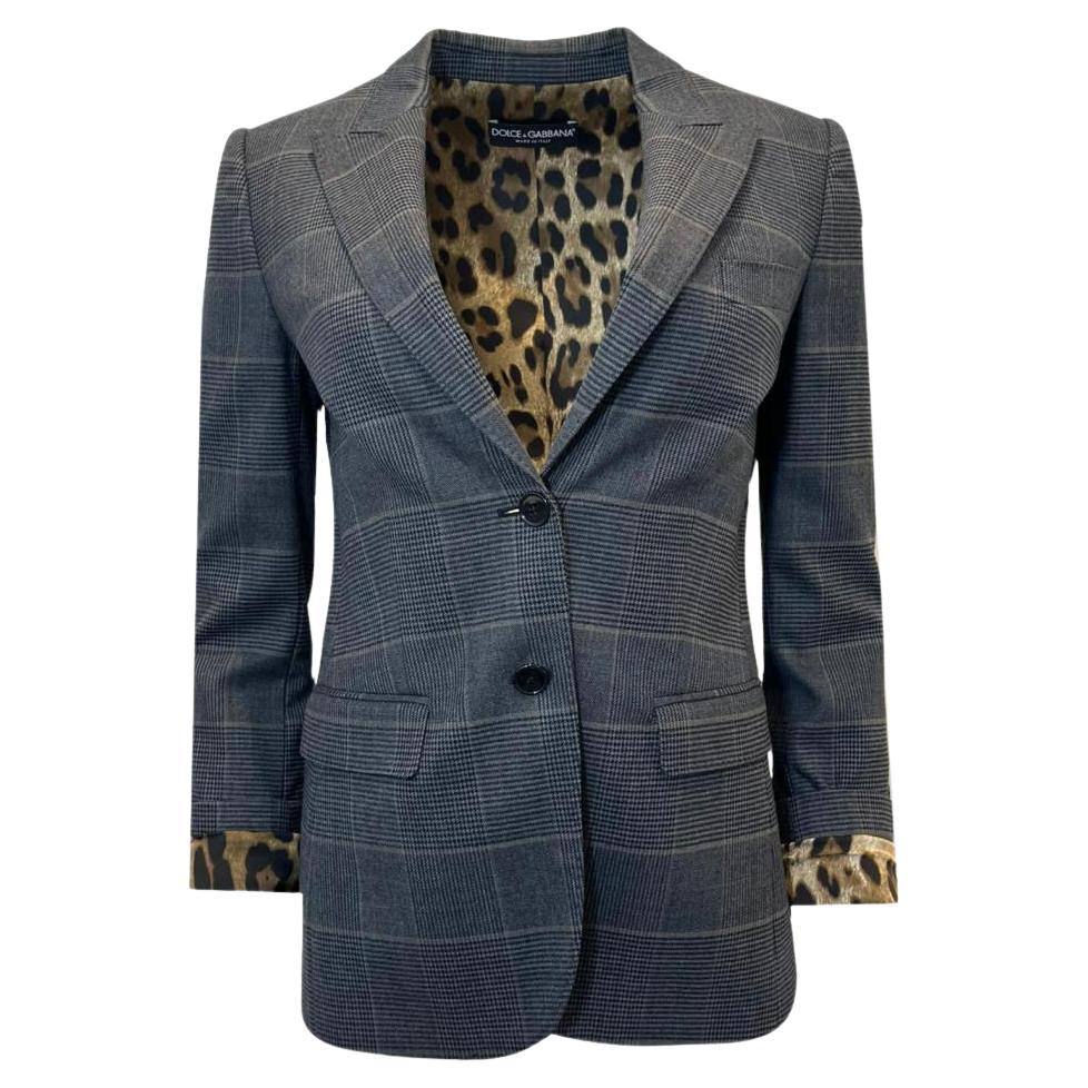 Dolce & Gabbana Prince Of Wales Check Wool Blazer. For Sale
