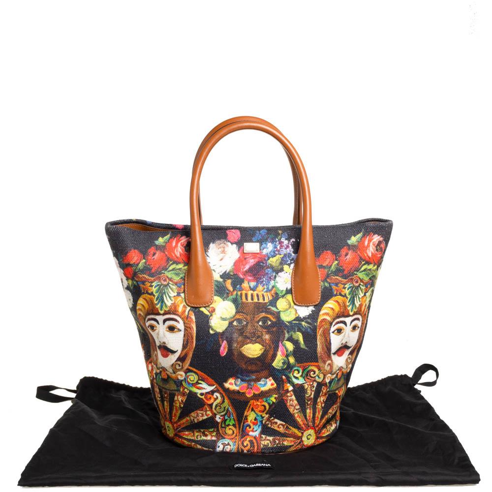 Dolce & Gabbana Printed Canvas and Leather Shopper Tote 6