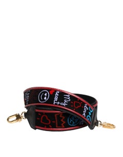 Dolce & Gabbana Printed Cotton Shoulder Strap — Black