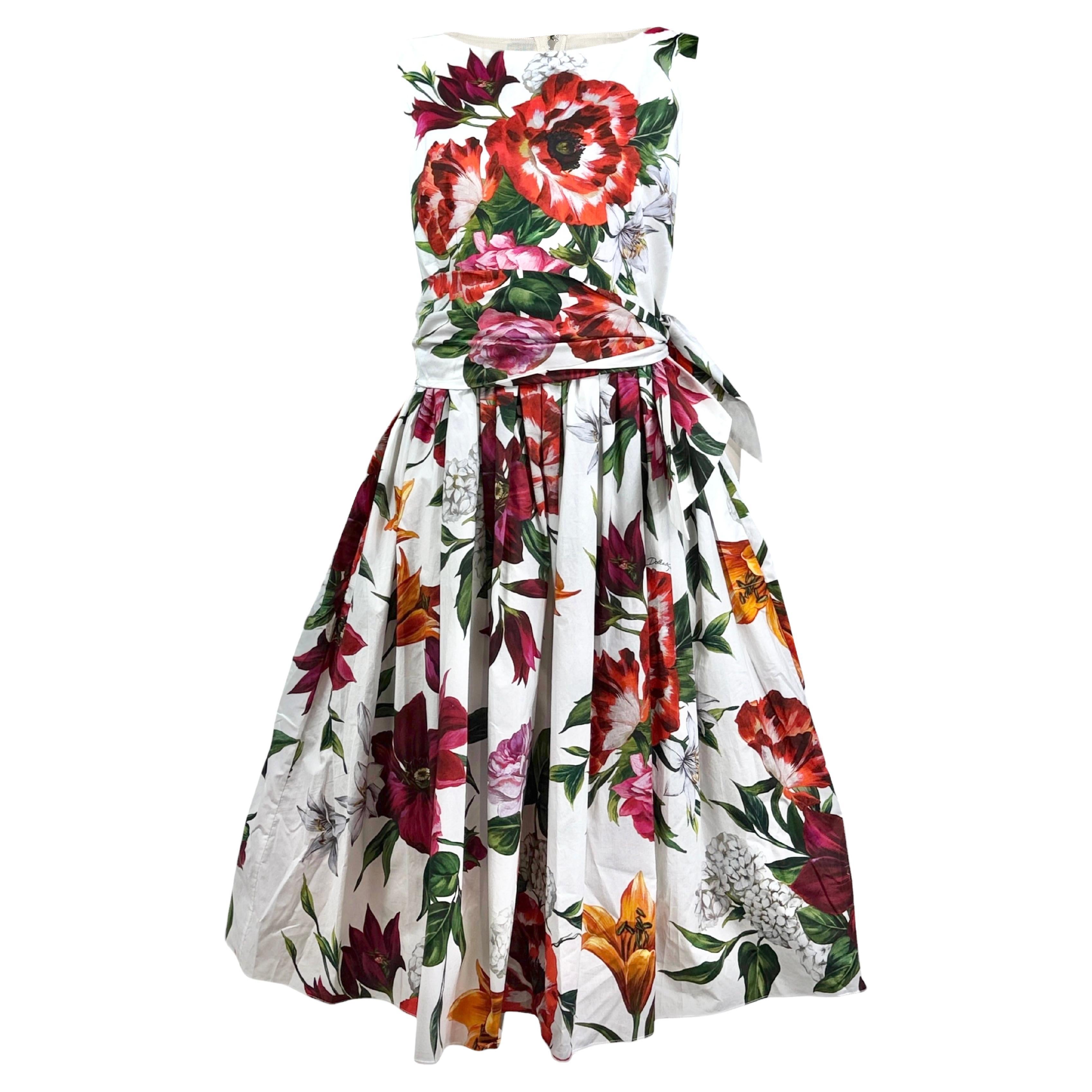 Dolce Gabbana printed floral cotton dress