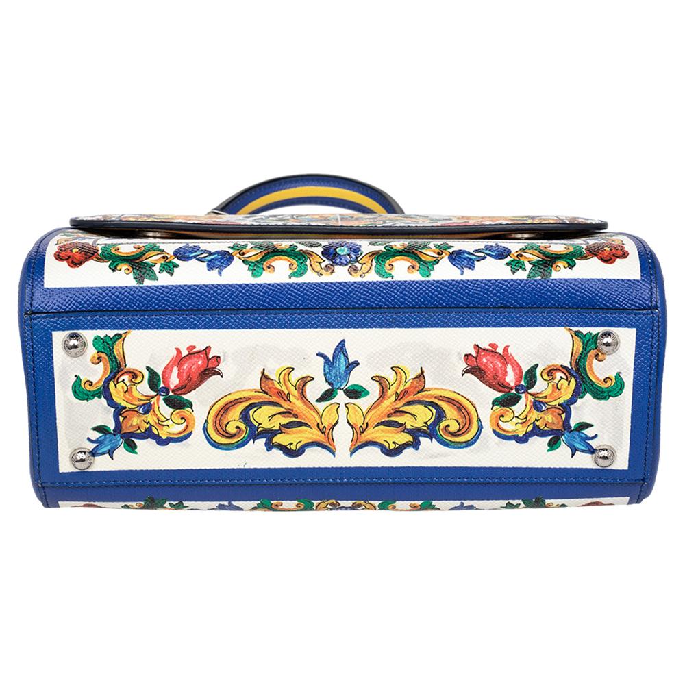 Dolce & Gabbana Printed Leather Sicily Top Handle Bag 3