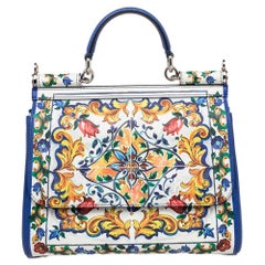 Dolce & Gabbana Printed Leather Sicily Top Handle Bag