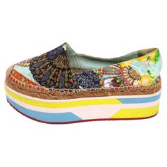 Dolce & Gabbana Printed Platform Espadrille Sneakers - EU 38