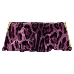 Dolce & Gabbana Purple Animal Print Satin Miss Lady Clutch