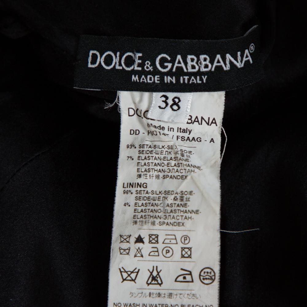 Dolce & Gabbana Purple Animal Printed Satin Ruched Sleeveless Dress S 1