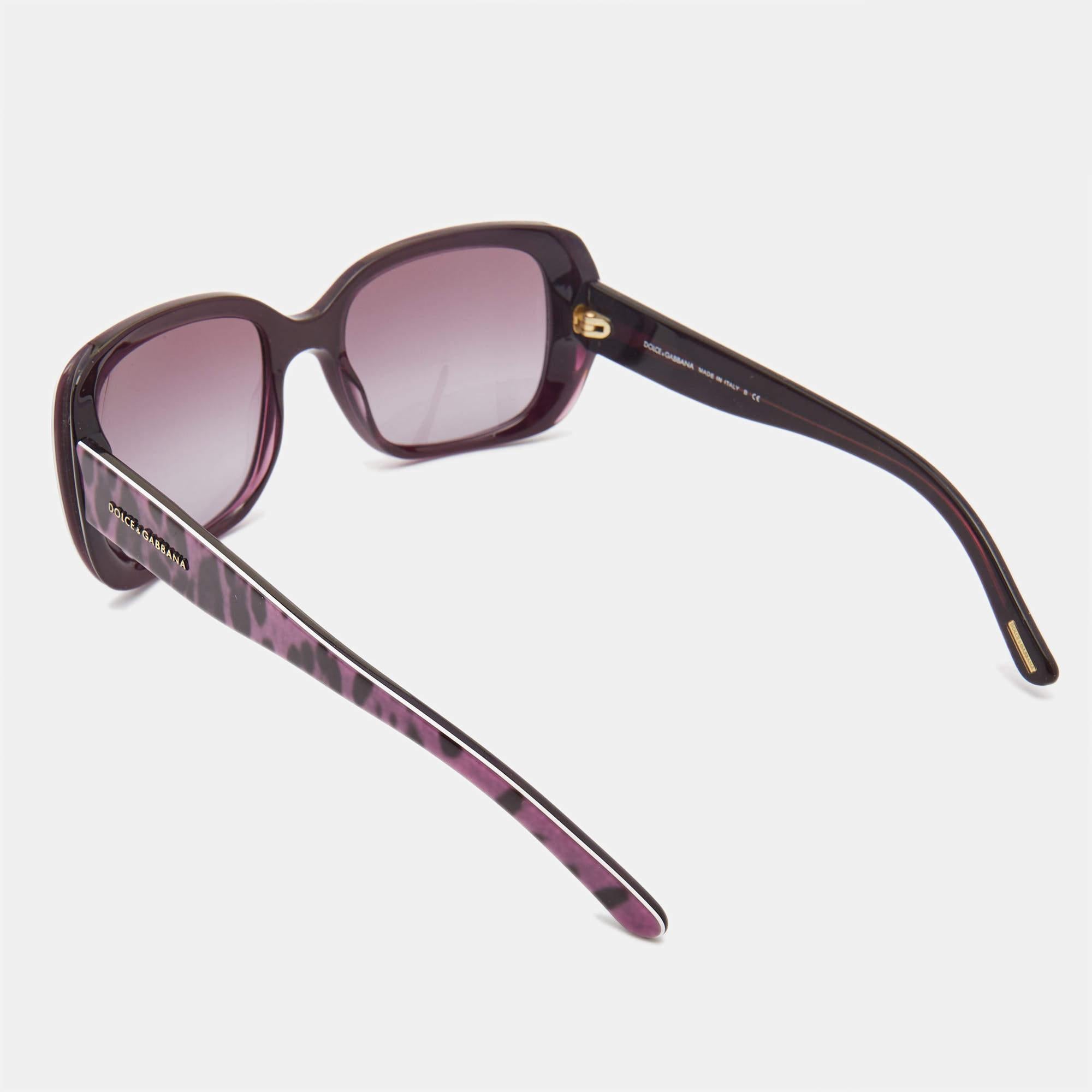 Gray Dolce & Gabbana Purple/Black Gradient DG4101 Square Sunglasses For Sale