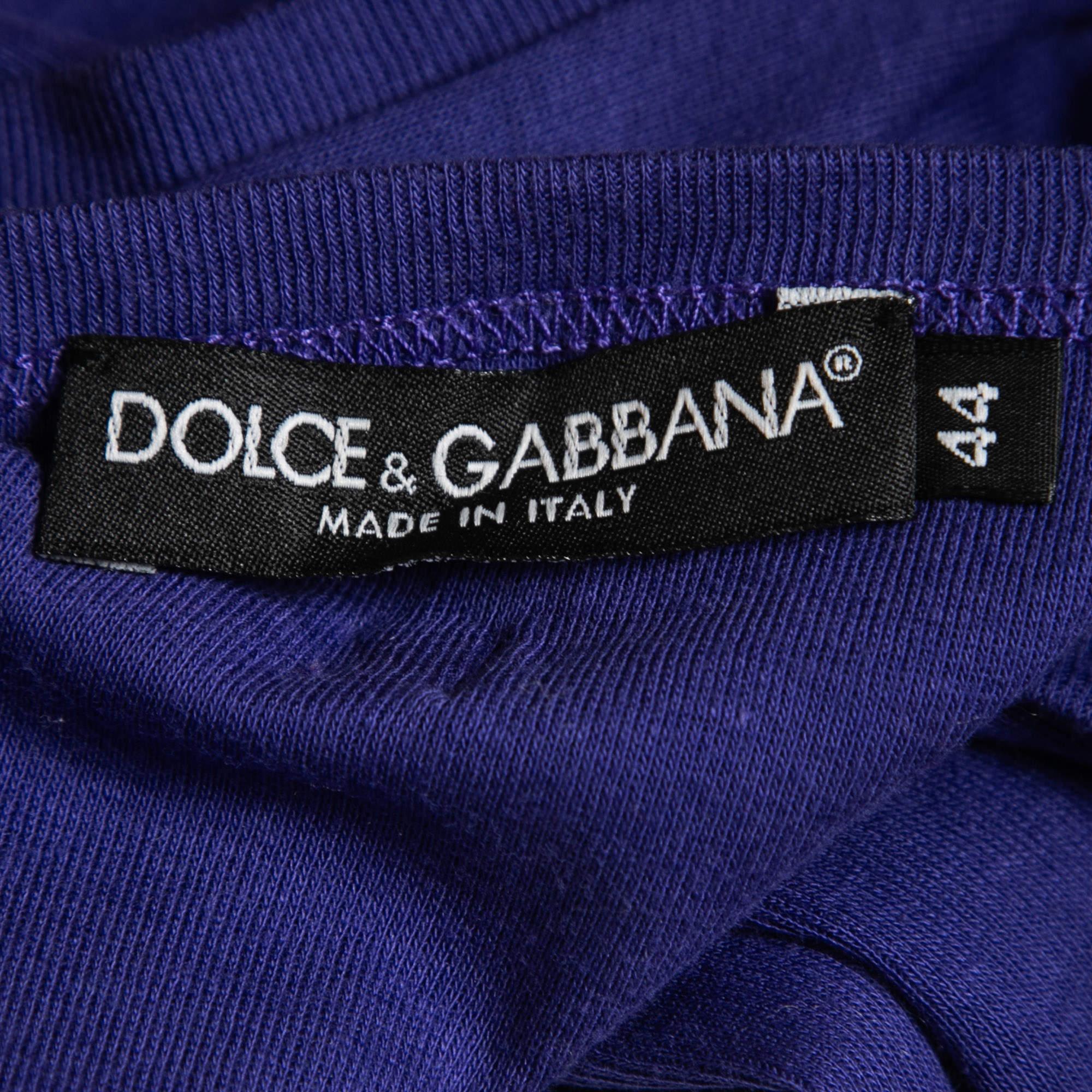 Dolce & Gabbana Purple Cotton Tank Top M For Sale 1