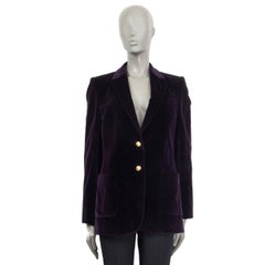 DOLCE & GABBANA purple cotton VELVET Blazer Jacket 44 L