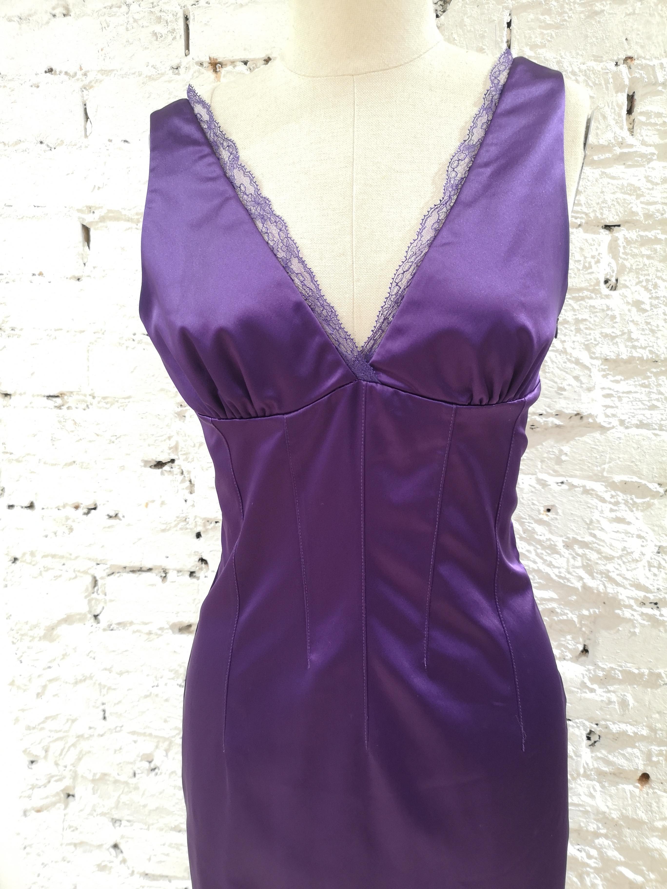 dolce and gabbana purple dress