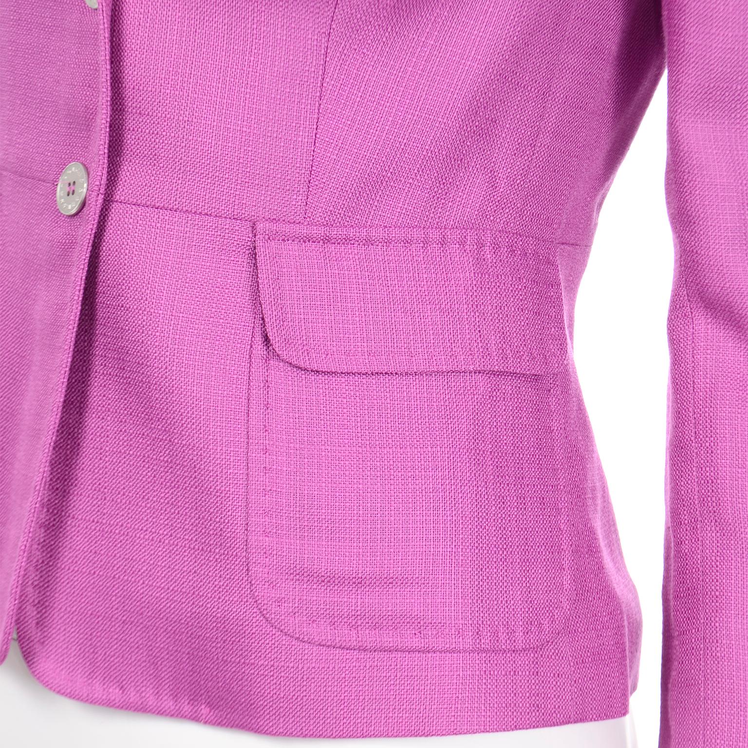 Dolce & Gabbana Purple Fitted Blazer Style Jacket In Excellent Condition For Sale In Portland, OR