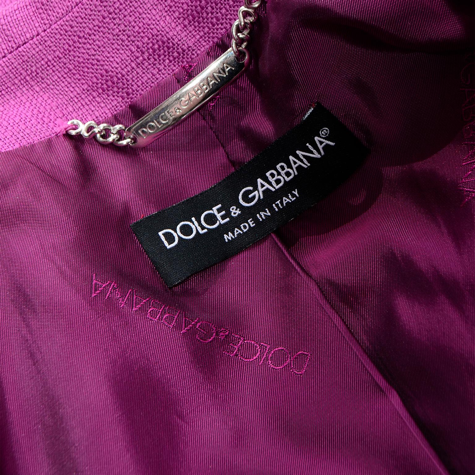 Dolce & Gabbana Purple Fitted Blazer Style Jacket For Sale 1