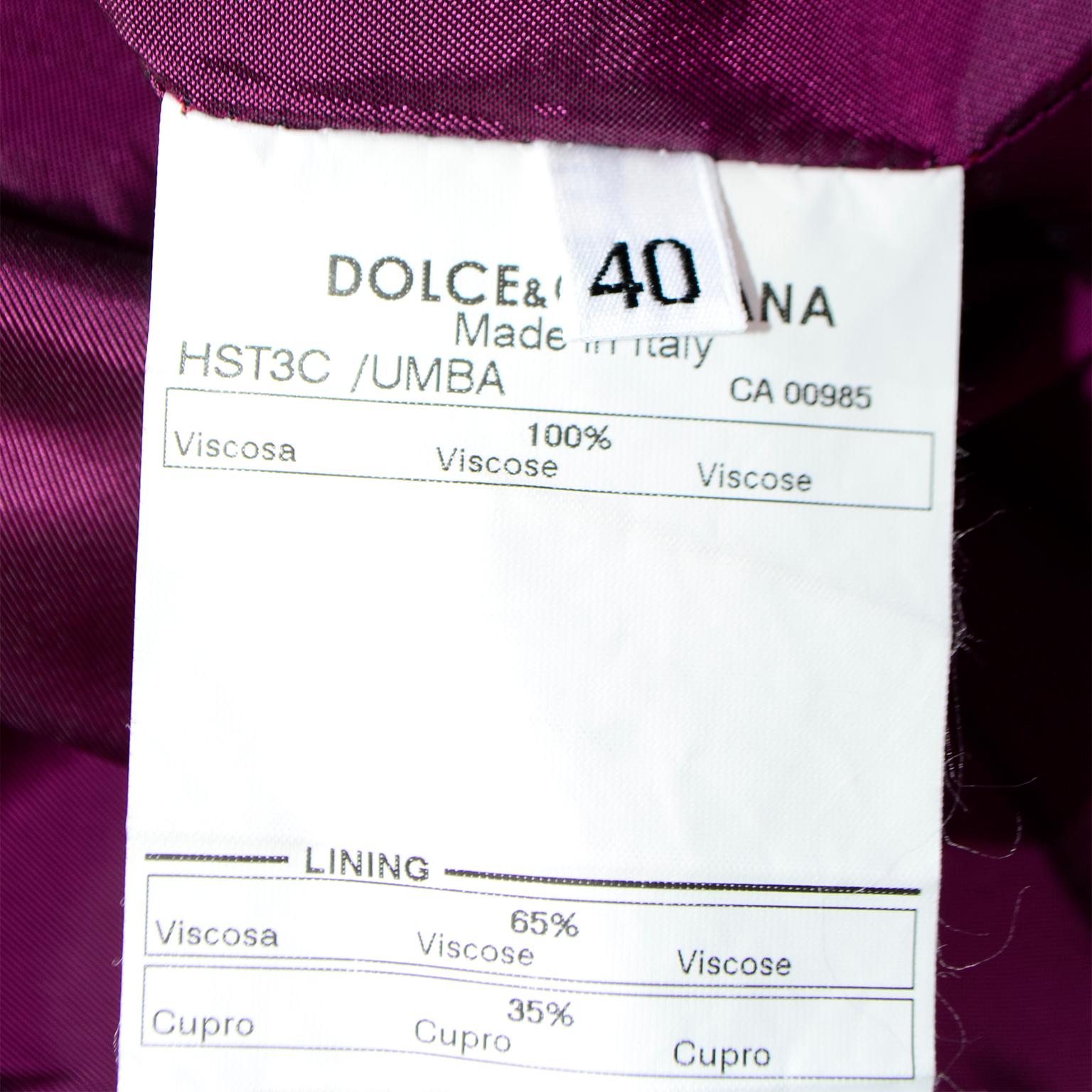 Dolce & Gabbana Purple Fitted Blazer Style Jacket For Sale 2
